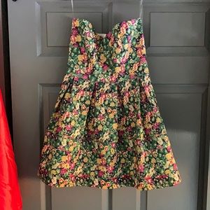 Vintage Strapless, Floral Dress